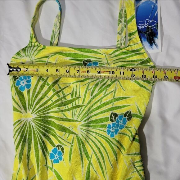South point a division of jantzen Palm tree yellow one piece bathing suit NWT - Picture 7 of 10